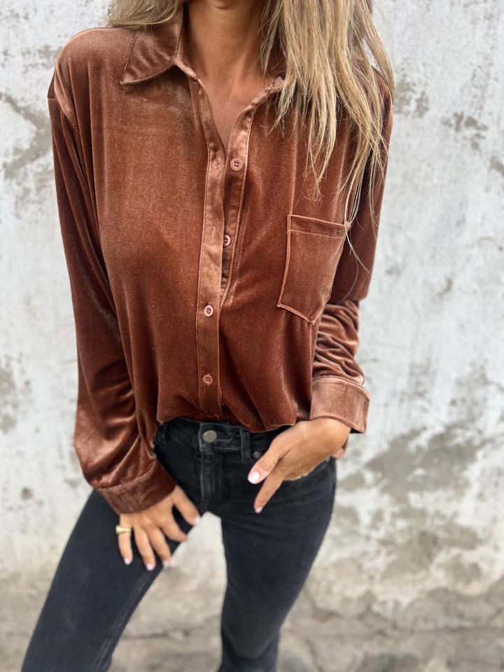Women's Blouse Elegant Satin Classic Style