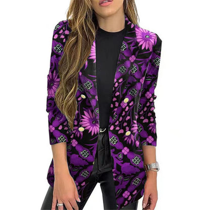 Women's Elegant Floral Blazer Summer Clothing