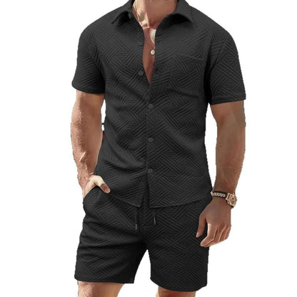 Men's Short Sleeve Shirt and Shorts Set Summer Modern Design