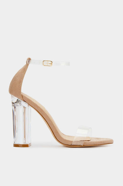 Women's High Heel Sandals Transparent Heel Elegant