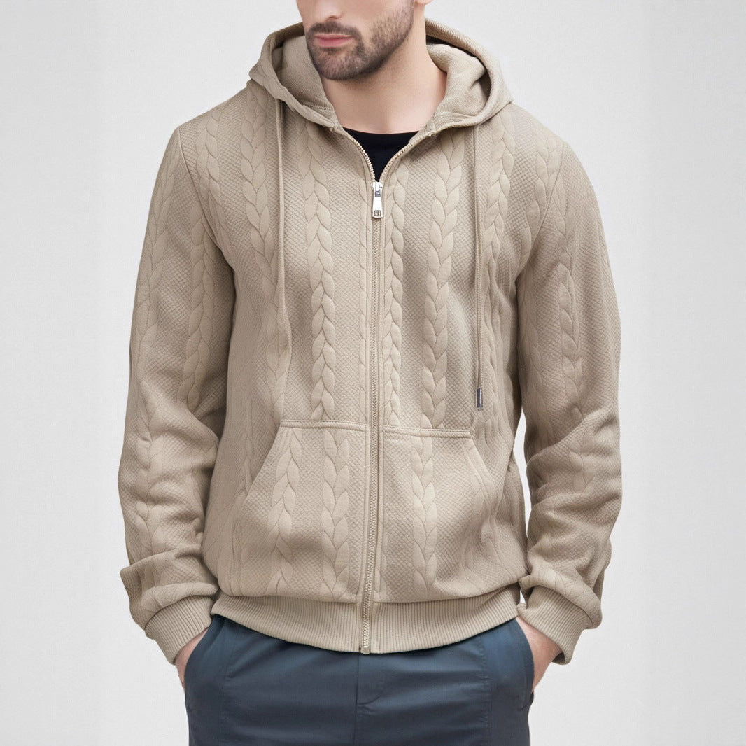 Herren Strickjacke Kapuze Warm Elegant - IdealeKleiden