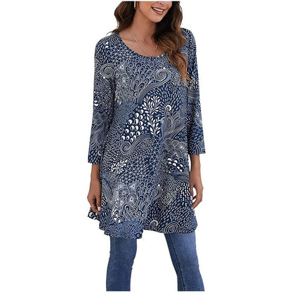 Women's Tunic Mandala Print Summer Dress Elegant