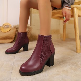 Women's Ankle Boots High Heel Elegant Leather Look