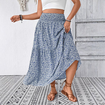 Damen Maxirock Floral Elegant Lang