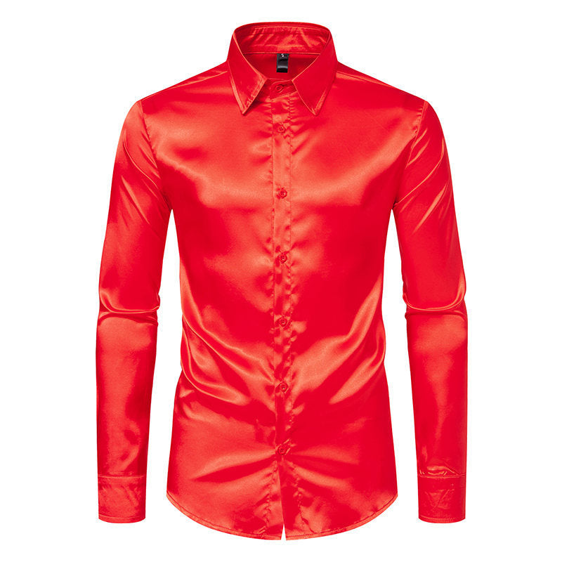 Men's Elegant Satin Shirt with Sheen