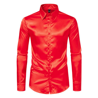 Men's Elegant Satin Shirt with Sheen
