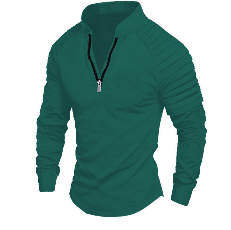 Men's Long-Sleeve Sporty Functional Zip-Up Shirt