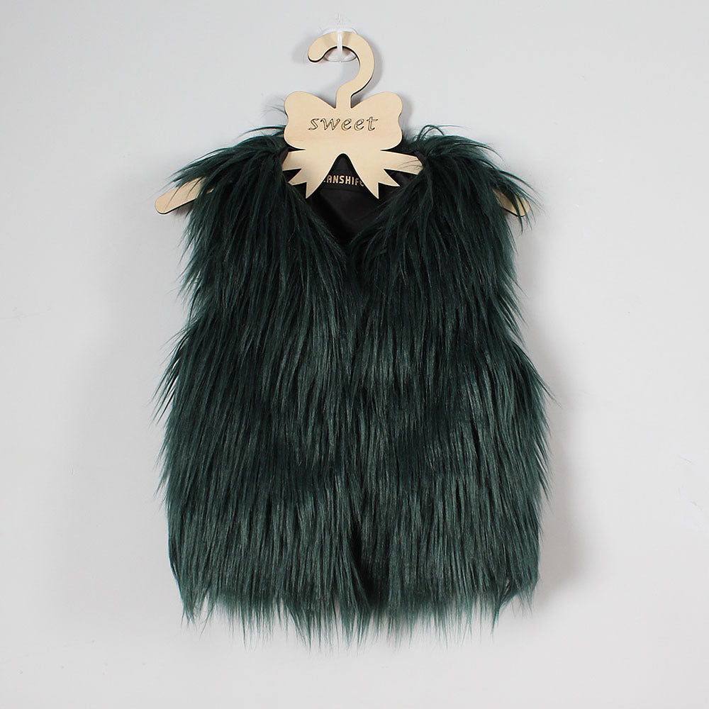 Women's Faux Fur Vest High Collar Soft and Elegant