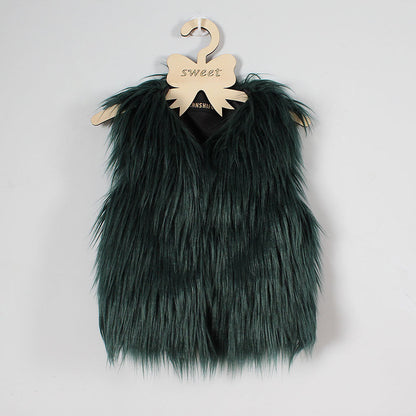 Women's Faux Fur Vest High Collar Soft and Elegant