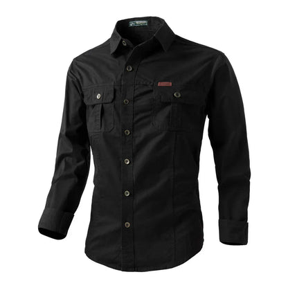 Outdoor Long-Sleeve Shirt with Chest Pockets, Functional
