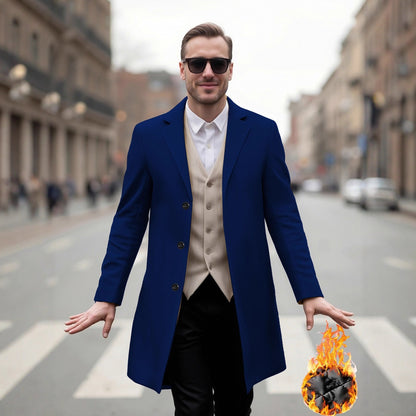 Herren Langmantel Elegant Moderner Schnitt - IdealeKleiden