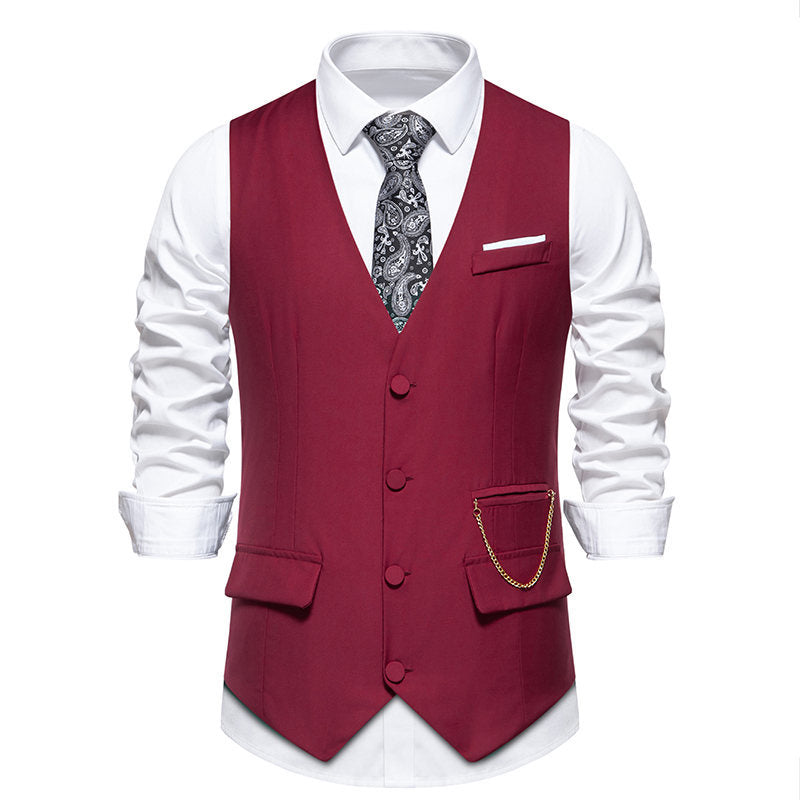 Men's Elegant Modern Suit Vest with Pockets