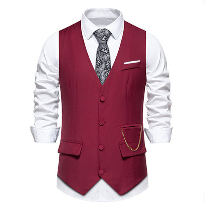 Men's Elegant Modern Suit Vest with Pockets