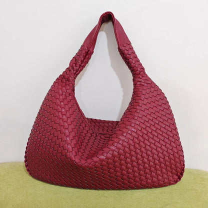 Woven Shopping Bag Red Chic