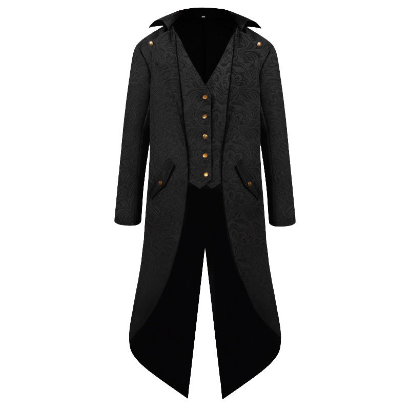 Women's Victorian Coat Elegant Pattern Faux Leather
