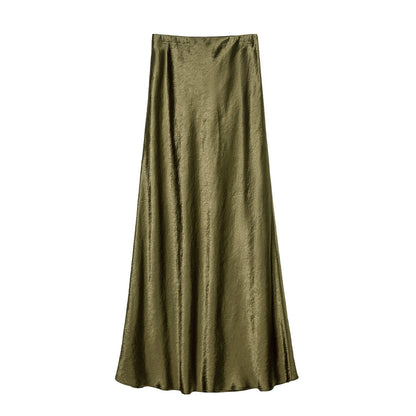 Women's Maxi Skirt Elegant Viscose Satin Luxury Dress