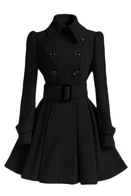 Women's Trench Coat Elegant Double-Breasted Waist