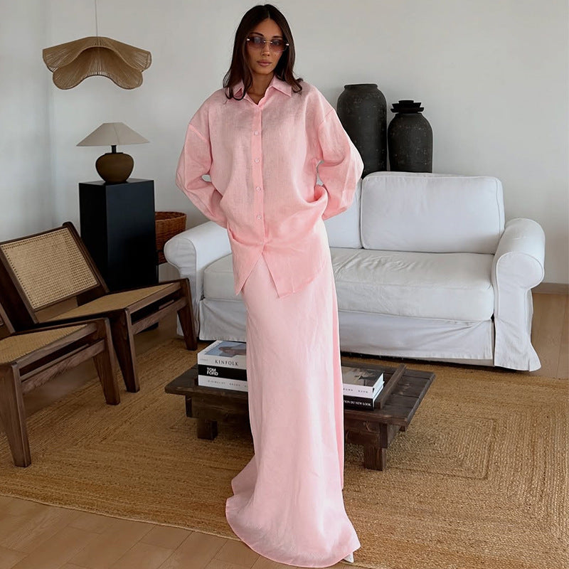 Women's Linen Lounge Set Comfortable Summer