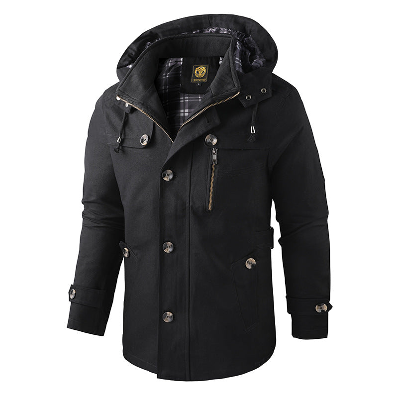 Hooded Jacket Sporty Casual