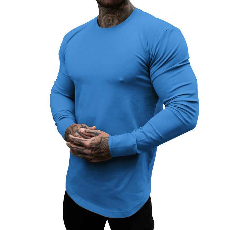 Men's Long-Sleeve T-Shirt Soft Cotton Crew Neck
