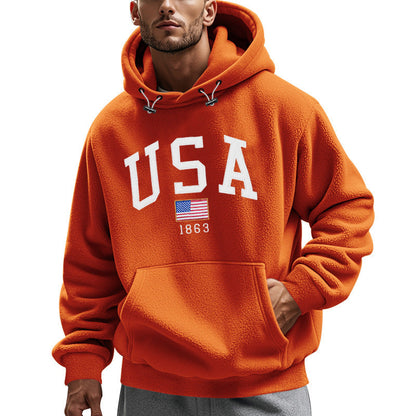 Men's Fleece Hoodie America Design Cuddly Warm