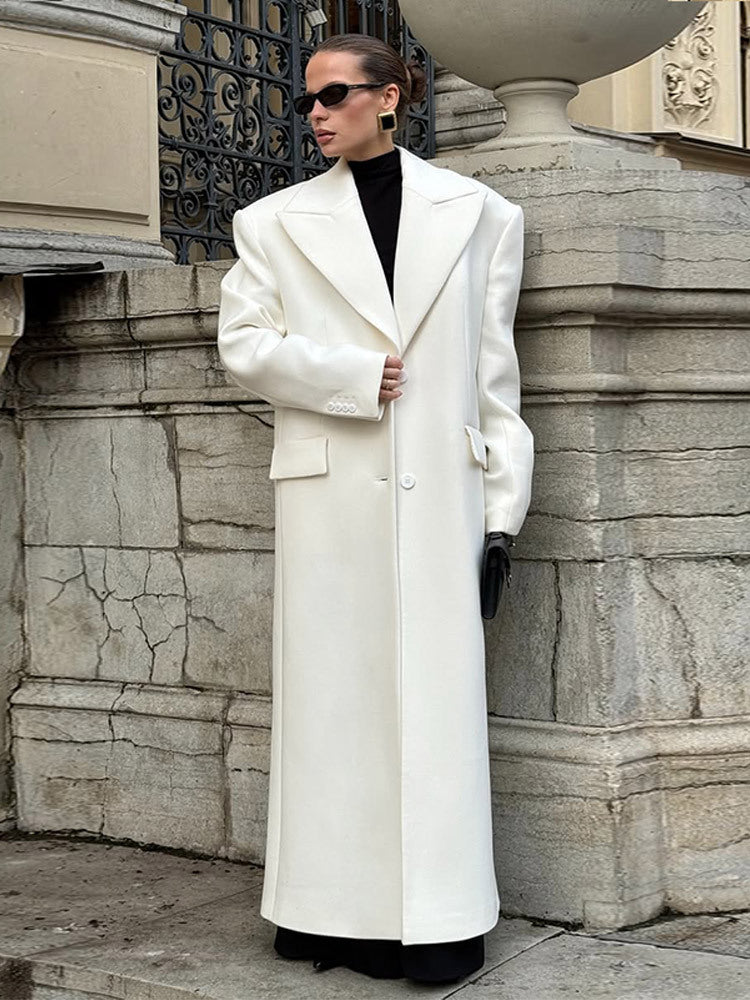 Damen Oversized Wollmantel Elegante Wintermode