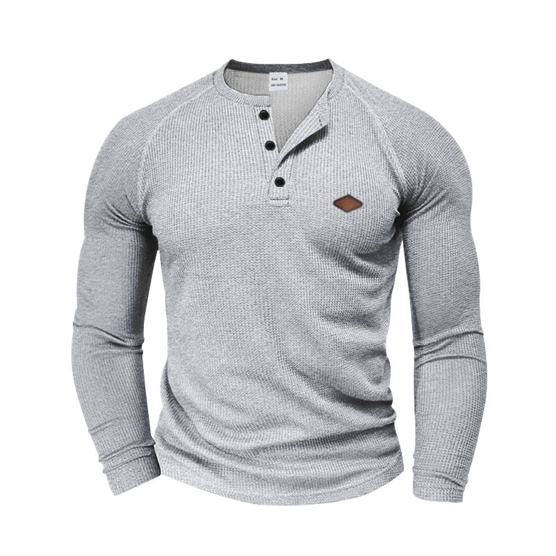 Men's Long-Sleeve Shirt Textured Modern Button Design