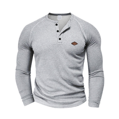 Men's Long-Sleeve Shirt Textured Modern Button Design
