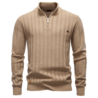 Men's Pullover Textured Half-Zip Modern Design