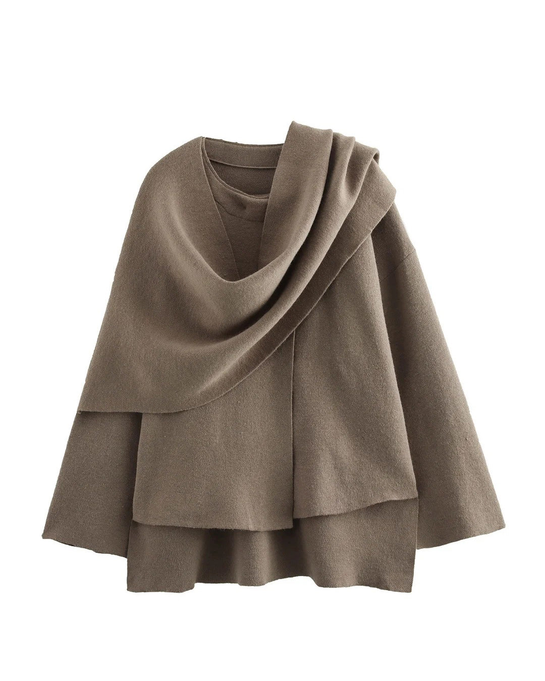 Stylish women's jacket with an asymmetrical scarf