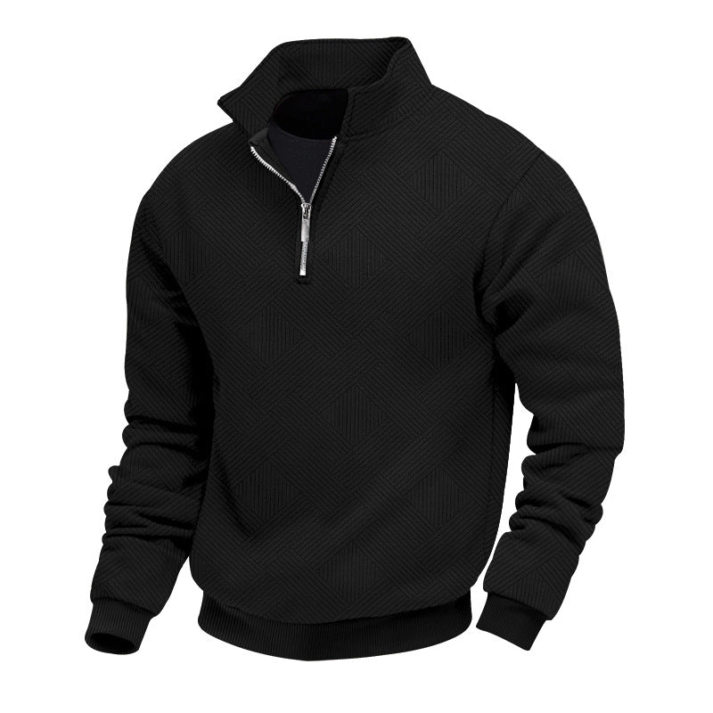 Men's Stand-Up Collar Knit Sweater Modern Zipper