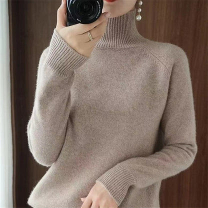Women's Merino Wool Sweater Soft Turtleneck Elegance