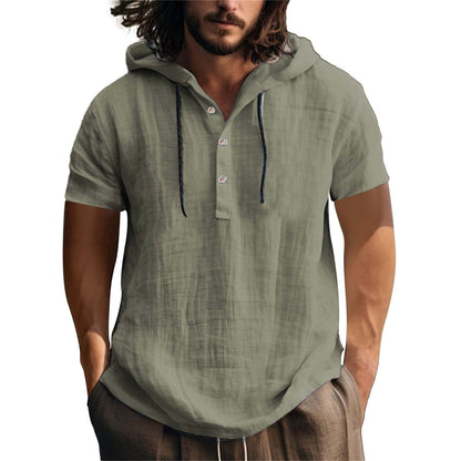 Men's Short Sleeve Hoodie Casual Relaxed