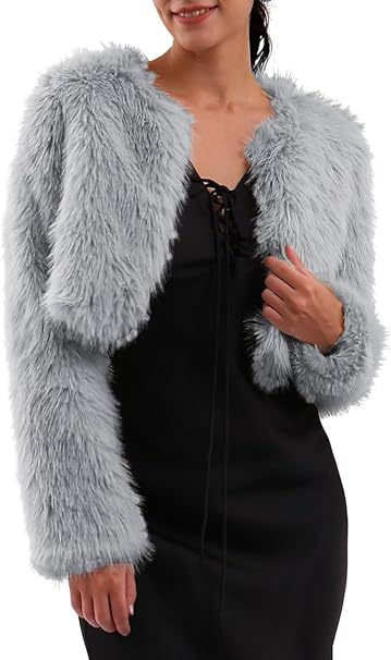 Women's Short Jacket Fluffy Open Cut Chic