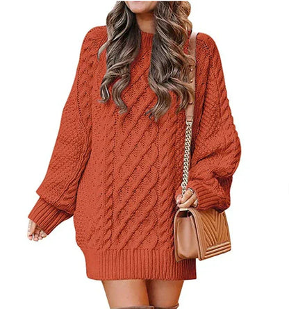 Soft Women's Sweater DressLong-sleeved