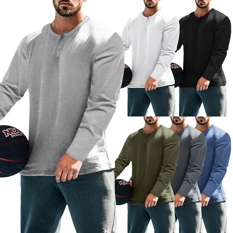 Herren Langarm-Shirt Klassisch Weich Baumwolle - IdealeKleiden