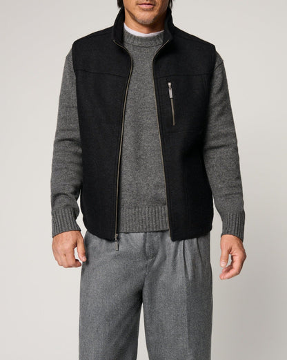 Men's Virgin Wool Vest Warm Elegant Button Closure