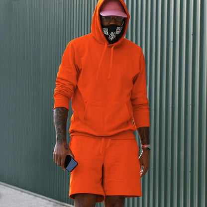 Men's Sportswear Set Sweat Hoodie Shorts Comfort