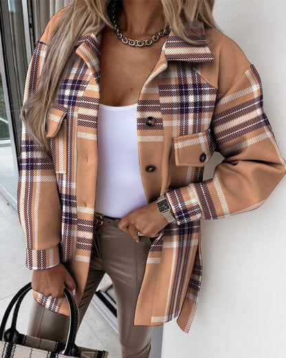 Women's Oversized Flannel Shacket Soft and Comfortable