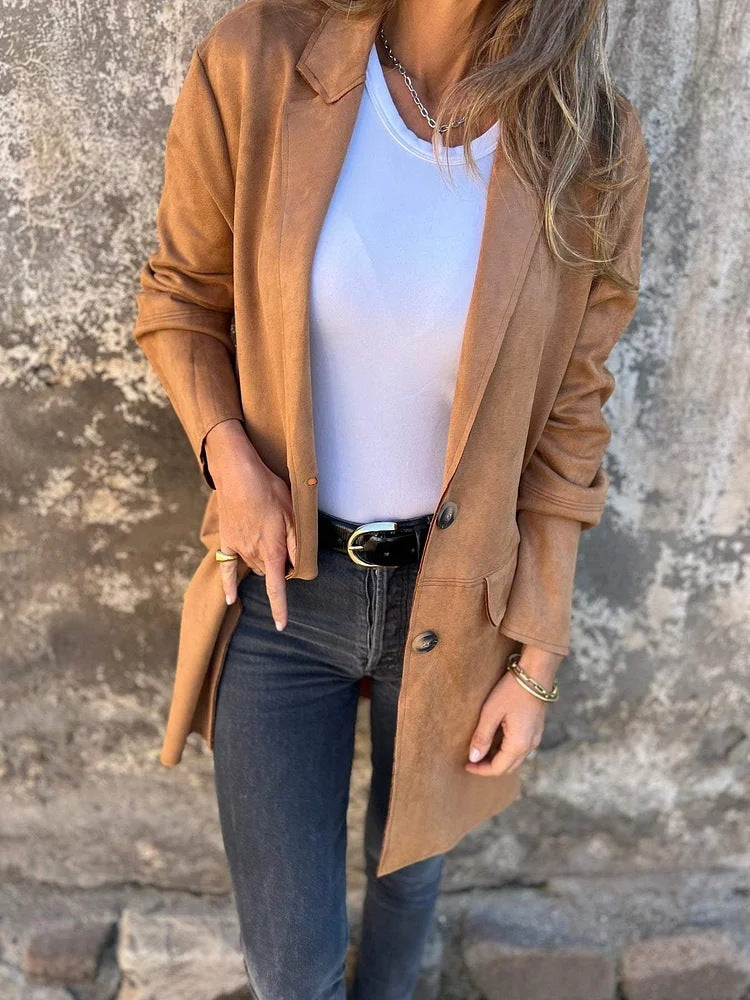 Women's Suede Blazer Elegant Comfortable