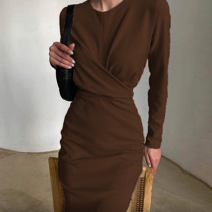 Women's Wrap Dress Elegant Long Sleeve Flowy Cut