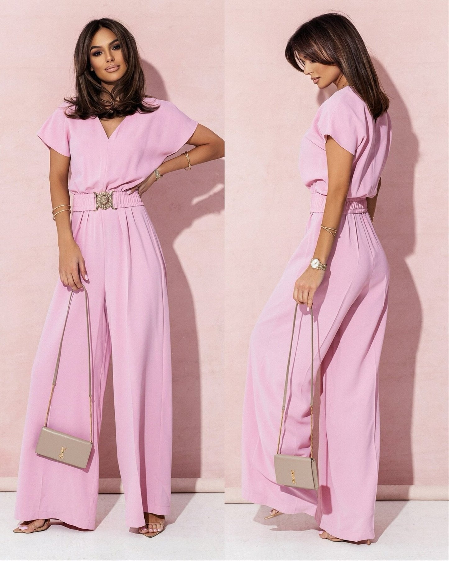 Women's Jumpsuit Wide Leg Trend Belt