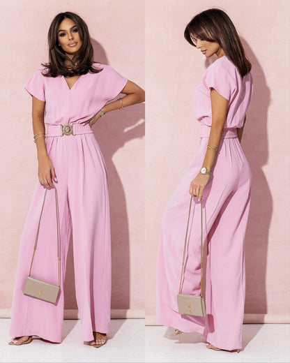 Women's Jumpsuit Wide Leg Trend Belt