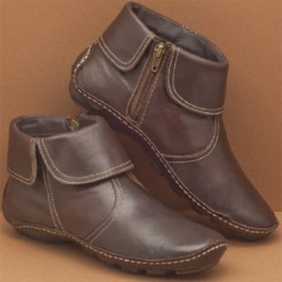 Women's Elegant Leather Ankle Boots Side Zipper