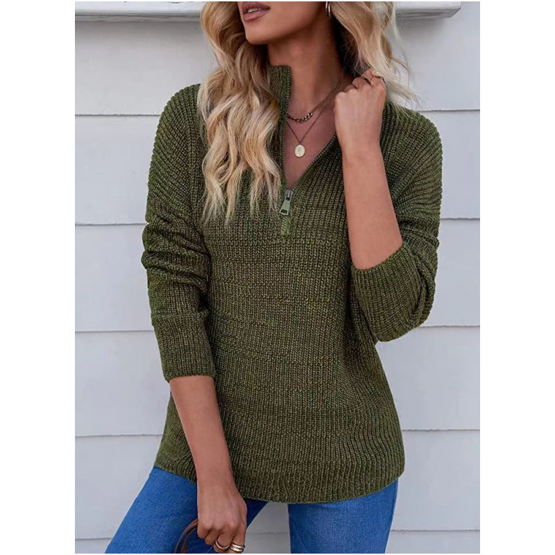 Women's Pullover Short Zipper Elegant