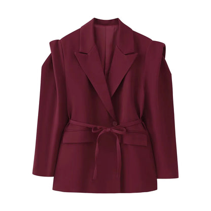 Women's Oversized Blazer Jacket Elegant with Belt