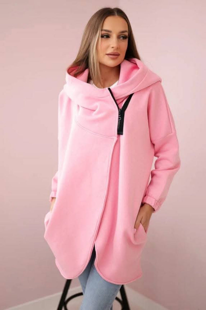 Stylish Asymmetrical Zipper Sweatjacket