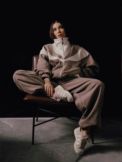 Women's Tracksuit Set Hooded Stripe Design