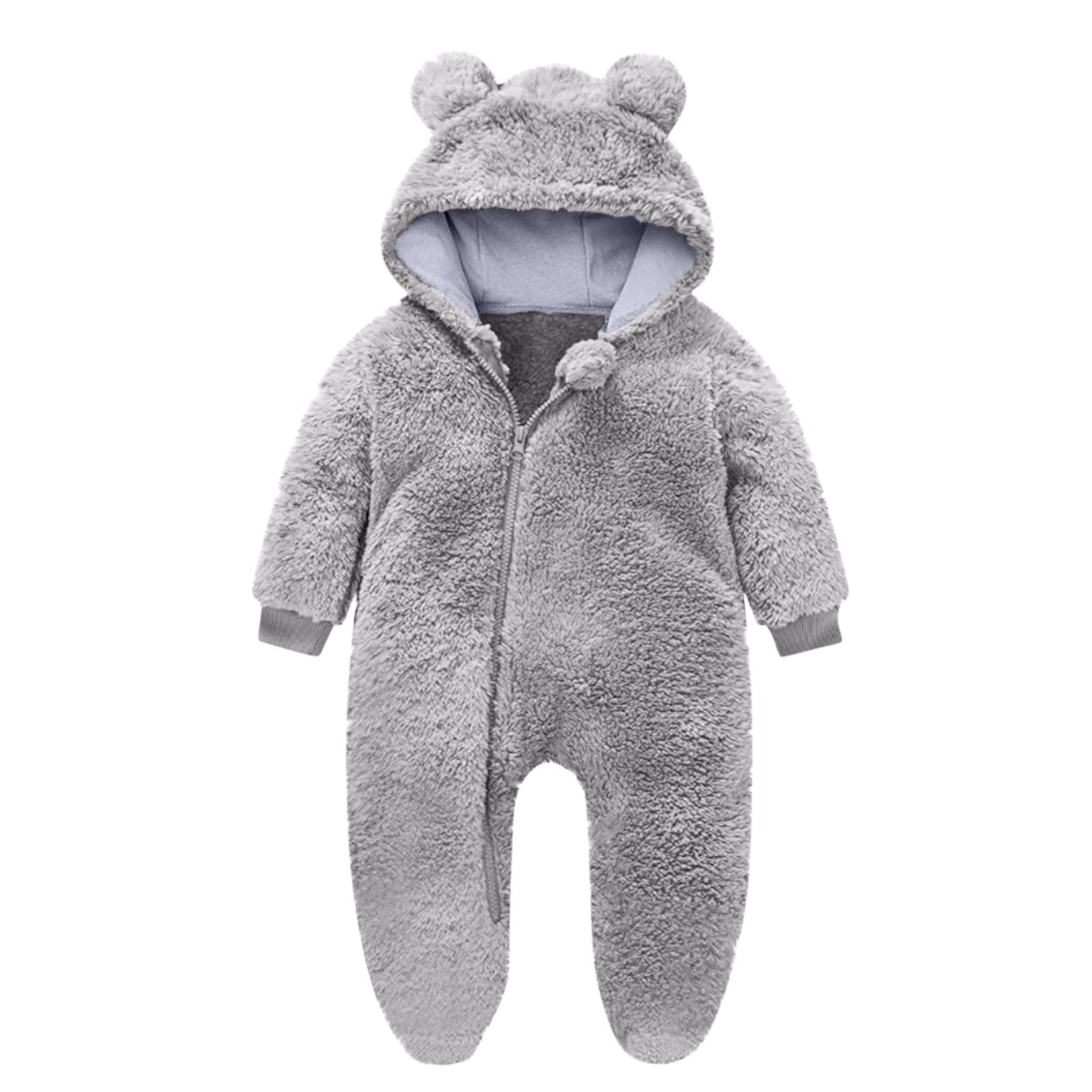 Children's Fleece All-in-One with Bear Ears, Cuddly Warm