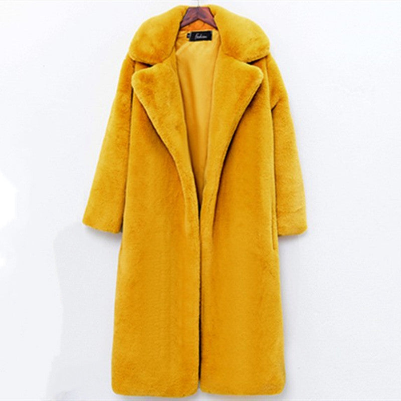Luxury Women's Coat Teddy Style Long-Hair Winter Season